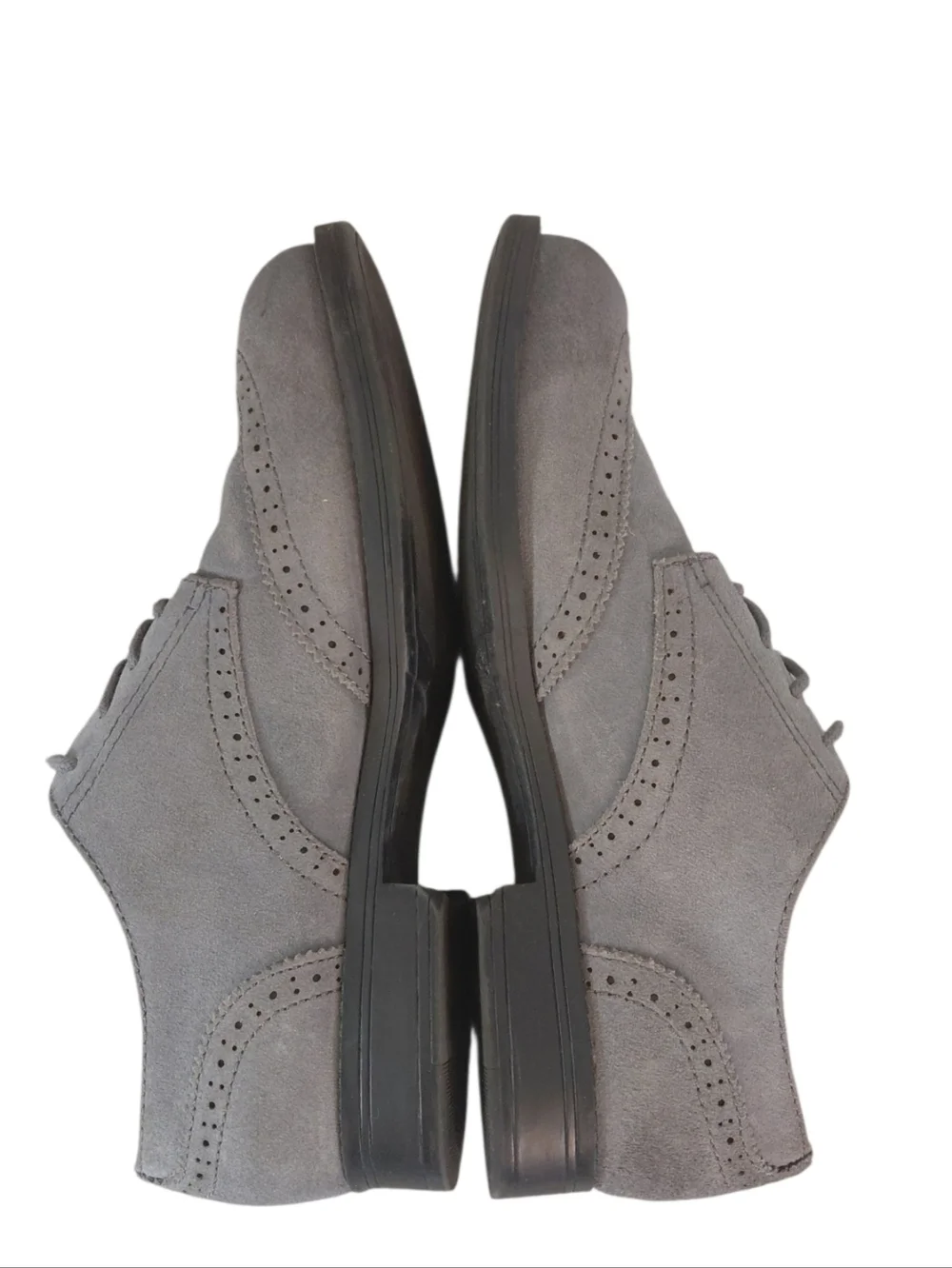 Sam Edelman Irving Oxfords Women's Classic Grey Suede Wingtip Loafers Size 8.5